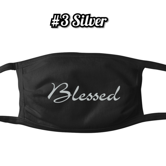 5⭐ Blessed Silver 100% Cotton Jersey Adult Mask - Picture 4 of 10